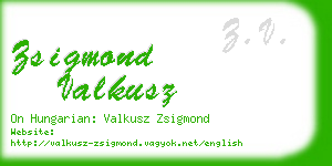 zsigmond valkusz business card